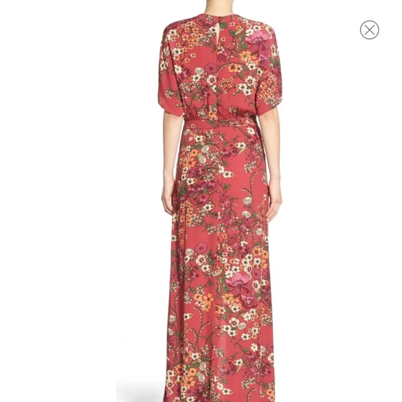 NEW WAYF Where Are You From Maroon Floral Maxi Dress Women's Size Small - Picture 3 of 16